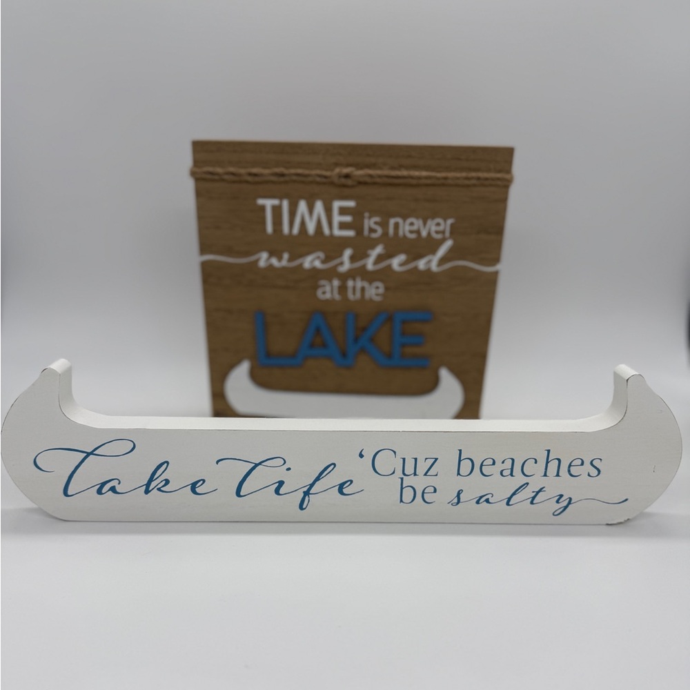 Beach / Lake Theme Home Decor Bundle Time is Never Wasted Beaches be Salty Canoe